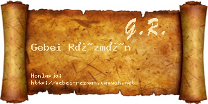 Gebei Rézmán névjegykártya